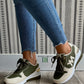 Zapatilla deportiva plataforma piel Verde