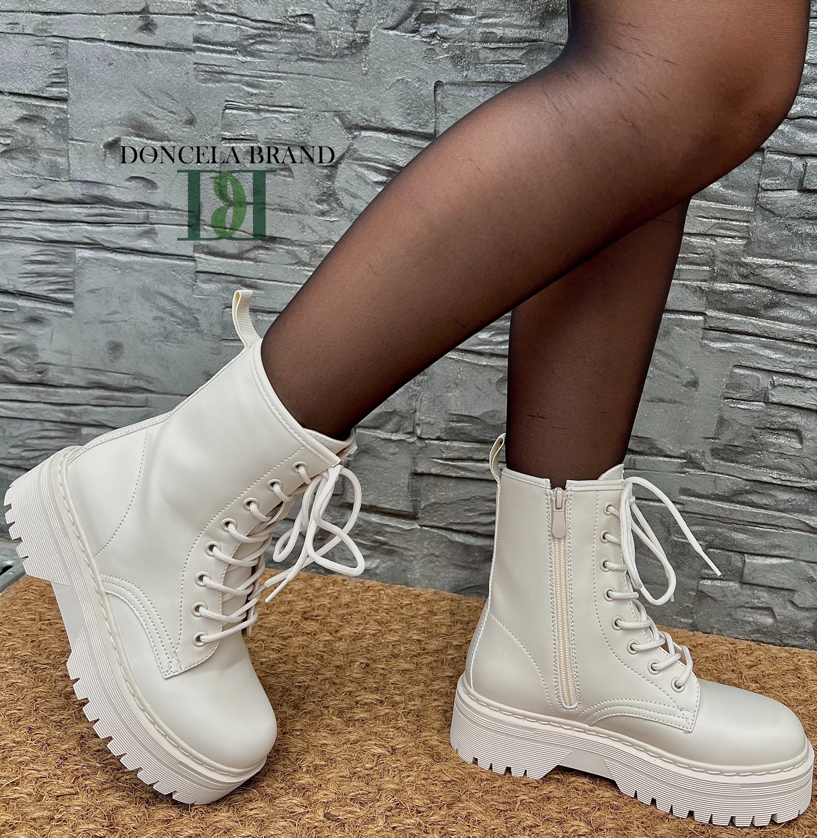 Bota militar blanca hot sale