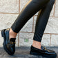 Mocasín Negro con hebilla